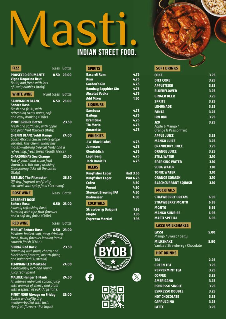 Masti Drink Menu