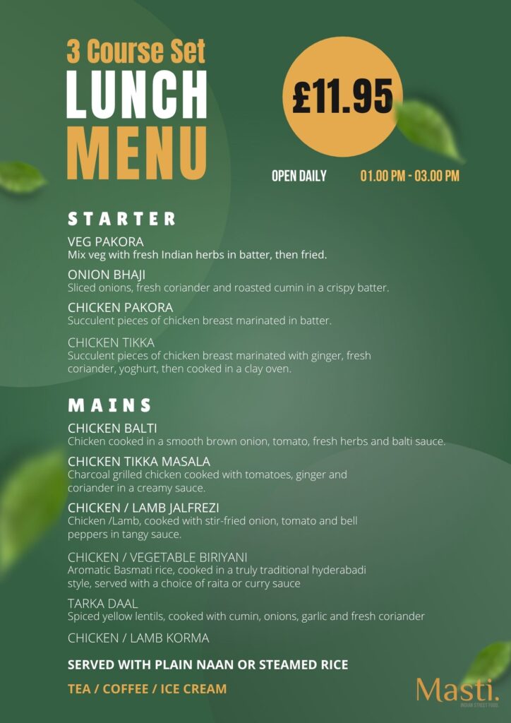 indian lunch in edinburgh all days